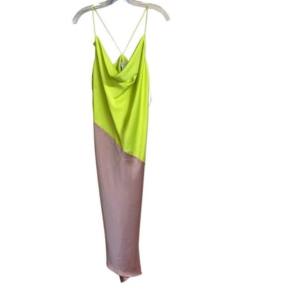 508. Cushnie X target two toned satin assymetrical midi dress size 8 - Picture 2 of 8